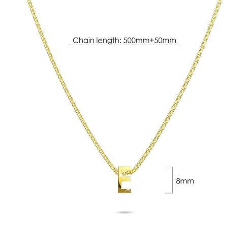 Initials Brick Alphabet Letter Necklace Gold Layered Steel Jewellery